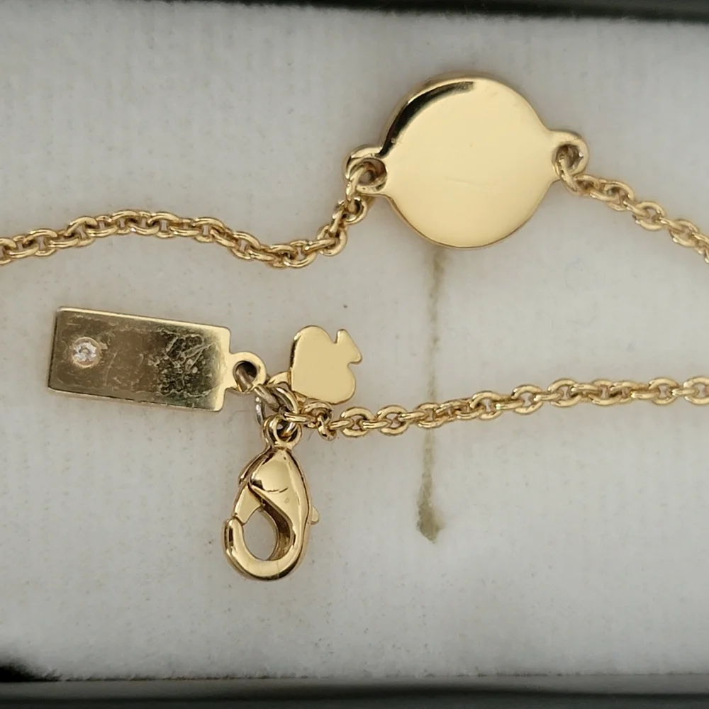 kate spade gold tone crystal disc chain bracelet - Picture 11 of 11